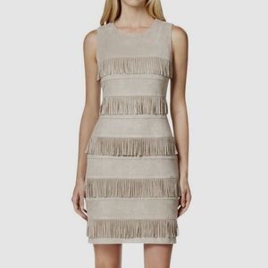 Calvin Klein faux suede mini fringe dress